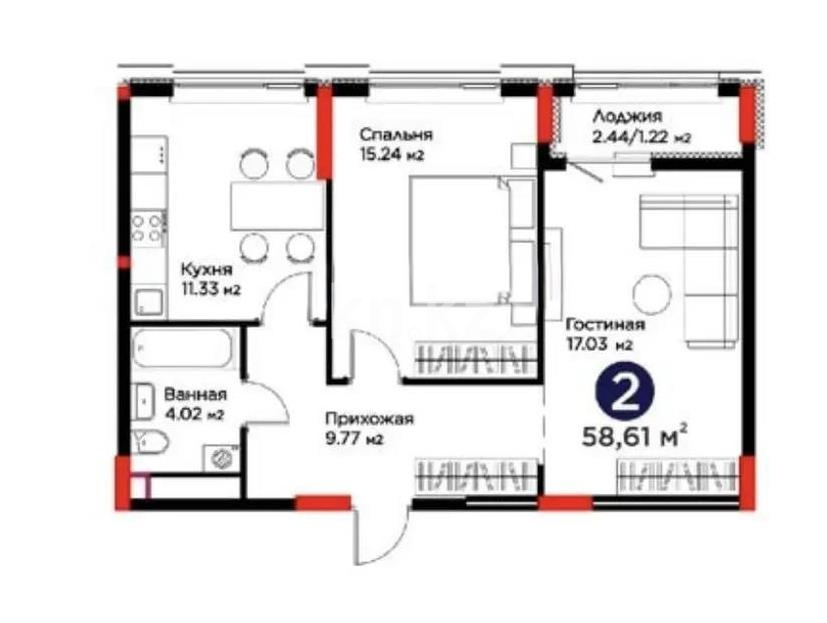 Продажа 2-комнатной квартиры, 58.61 м² - Продажа двухкомнатных квартир от собственников в Астане - страница 20 фото 1 из 1