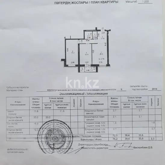 Продажа 2-комнатной квартиры, 75.2 м², ул. Туркестан, дом  32 - Продажа квартир в Казахстане фото 1 из 1