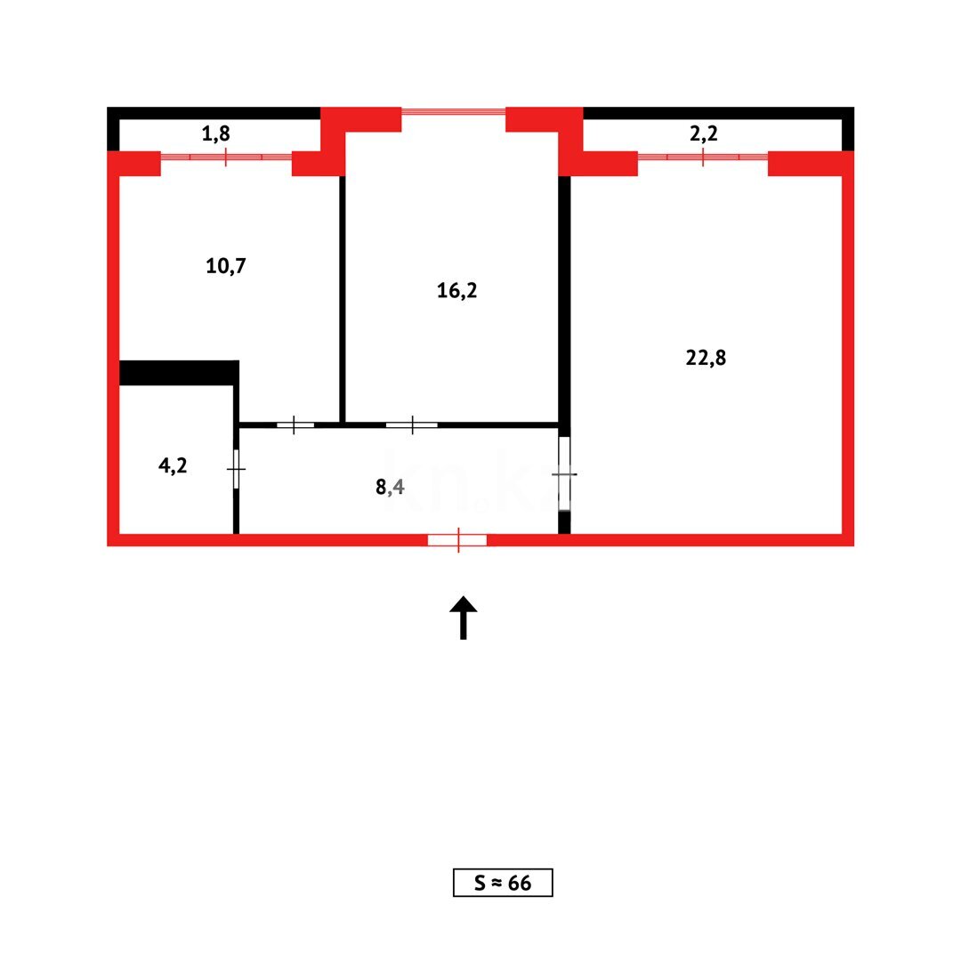 Продажа 2-комнатной квартиры, 65 м² в Караганде - фото 14