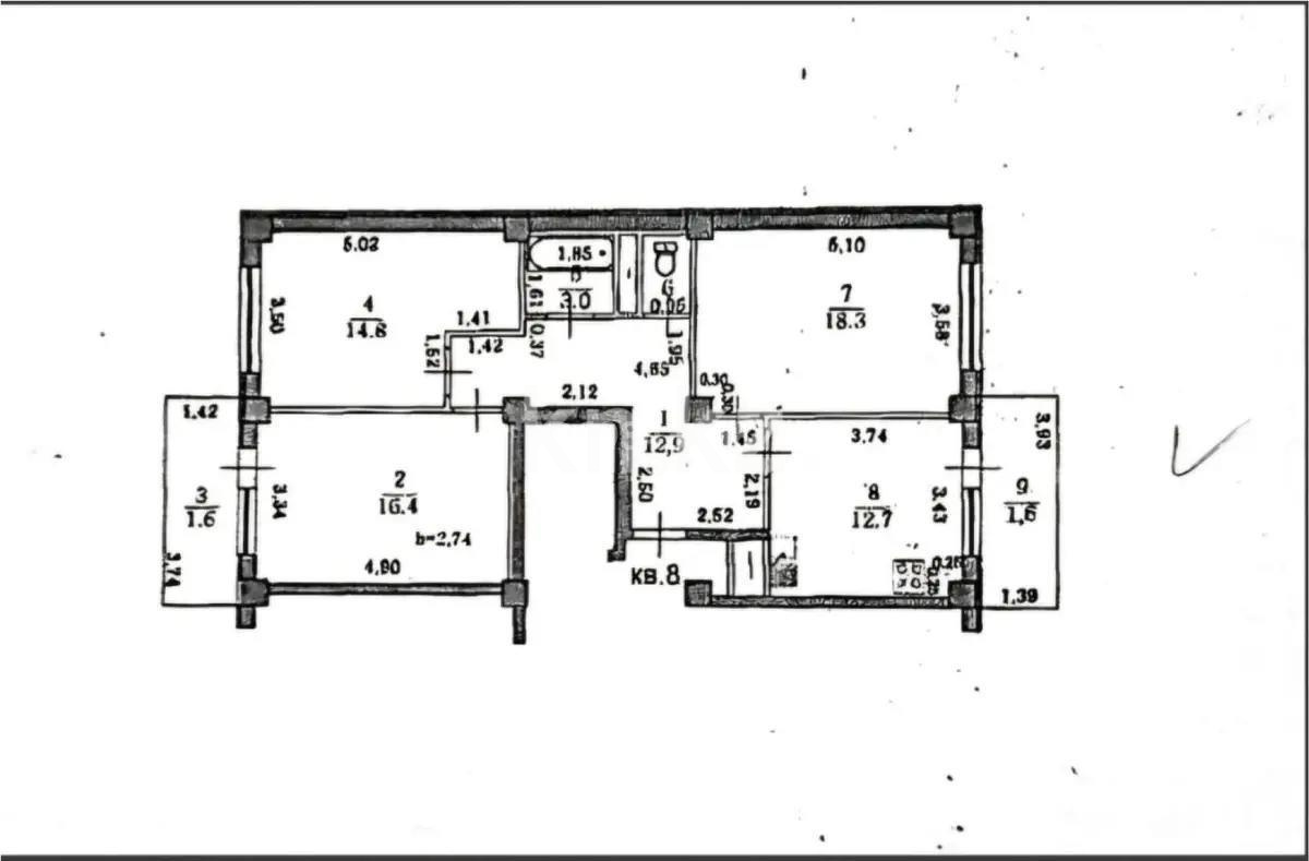 Продажа 3-комнатной квартиры, 85 м², ул. Макатаева, дом  5/2 - Продажа  трехкомнатных квартир в Алматы с фото фото 8 из 8