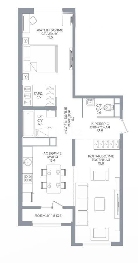 Продажа 3-комнатной квартиры, 78 м² - Недвижимость в Казахстане - страница 17 фото 1 из 1