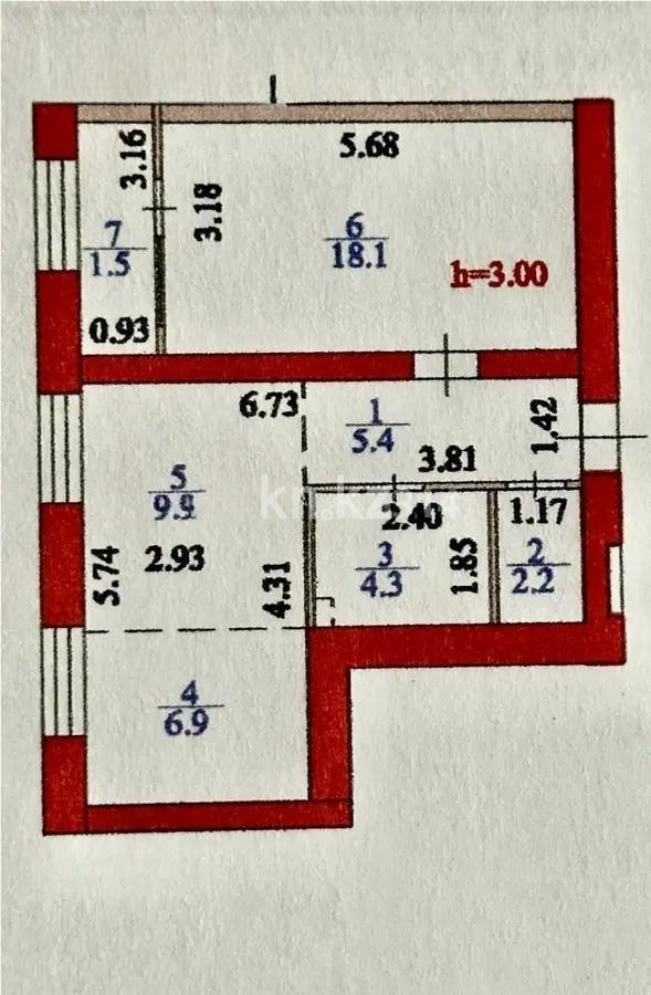 Продажа 2-комнатной квартиры, 48.3 м², ул. Керей, Жанибек хандар, дом  44/2 в Астане - фото 6