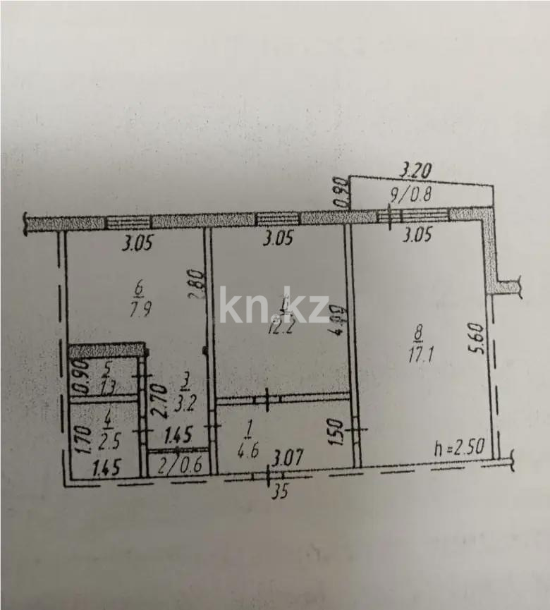 Продажа 2-комнатной квартиры, 50 м² - Продажа двухкомнатных квартир в панельном доме в Темиртау фото 1 из 1