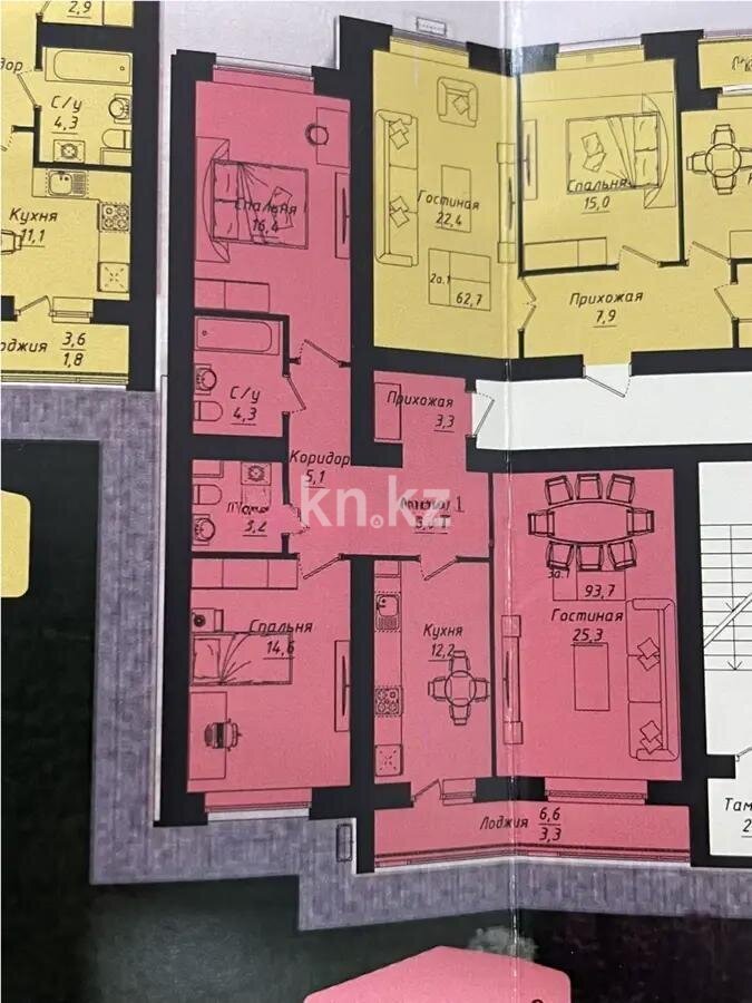 Продажа 3-комнатной квартиры, 95 м² в Астане