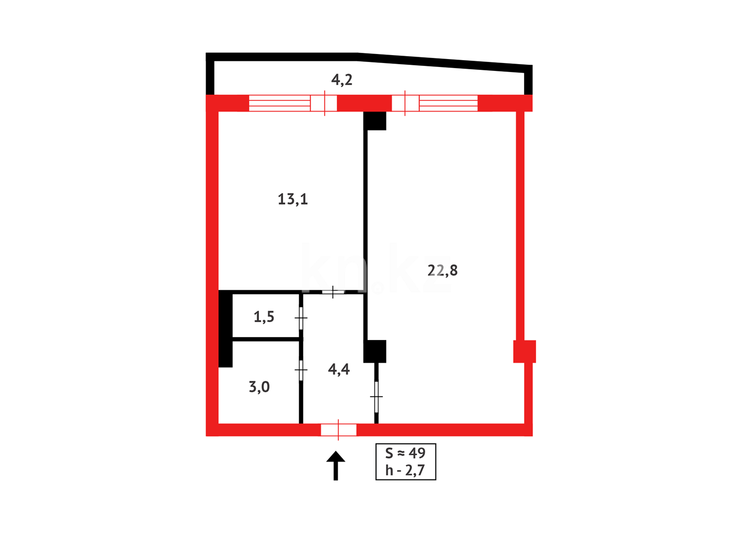 Продажа 1-комнатной квартиры, 49 м² в Астане - фото 8