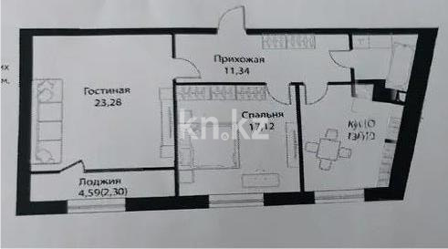 Продажа 2-комнатной квартиры, 73 м², ул. Жошы хана, дом  12/3 - Продажа  двухкомнатных квартир в новостройках Астаны фото 1 из 1