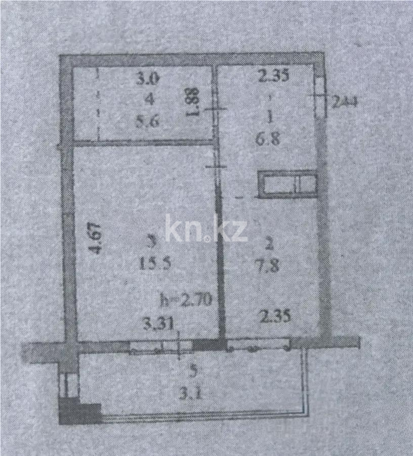 Продажа 1-комнатной квартиры, 38.8 м², ул. Байтурсынова, дом  16 в Астане - фото 4