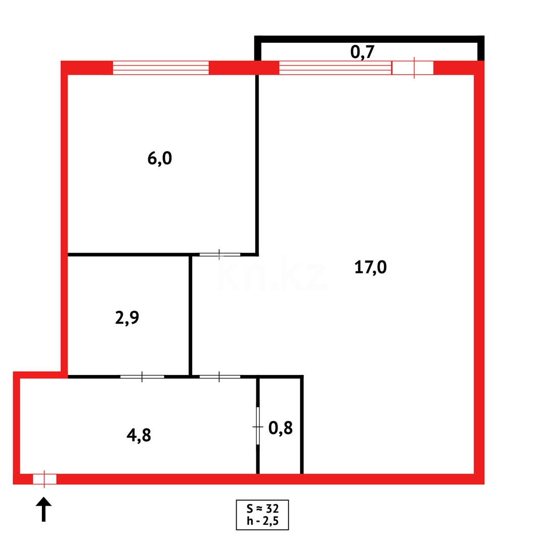 Продажа 1-комнатной квартиры, 33 м² в Караганде - фото 12