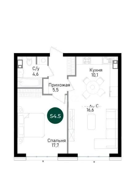 Продажа 2-комнатной квартиры, 54 м², ул. Нурмагамбетова, дом  71 - Продажа квартир в Алматы фото 1 из 1