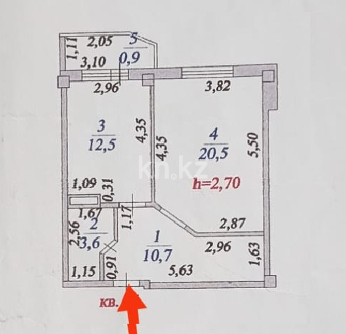 Продажа 1-комнатной квартиры, 48.2 м² в Астане - фото 2