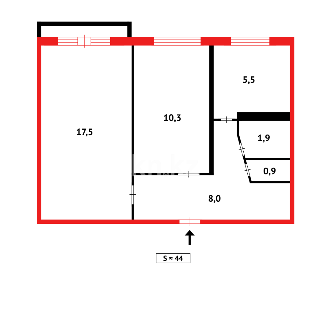 Продажа 2-комнатной квартиры, 44 м² в Темиртау - фото 11