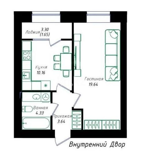 Продажа 1-комнатной квартиры, 40 м², пр. Улы Дала, дом  38а в Астане
