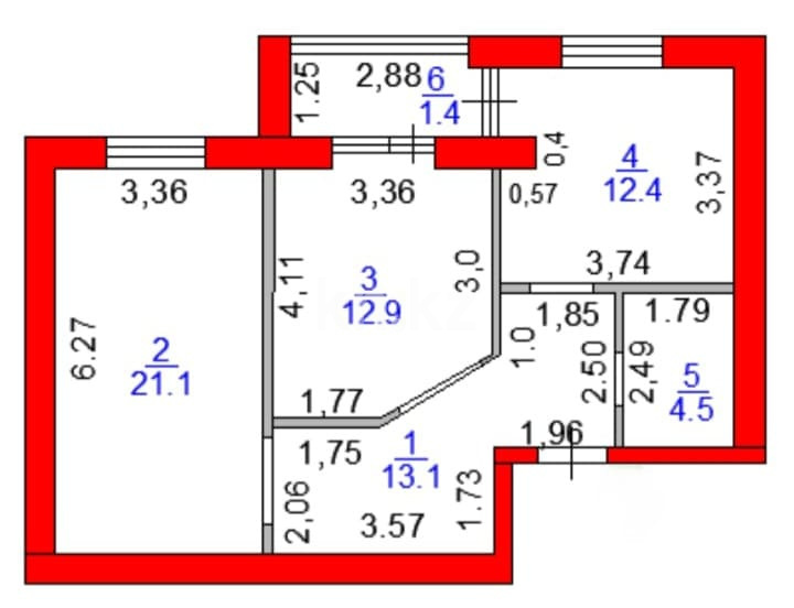 Продажа 2-комнатной квартиры, 65.6 м², ул. Анжерская, дом  37/2 - Продажа домов, коттеджей в Атырау фото 2 из 19