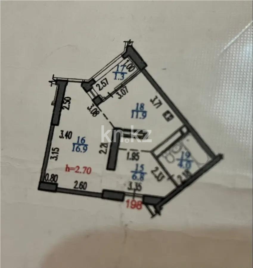 Продажа 1-комнатной квартиры, 40.9 м² - Недвижимость в Алматы фото 3 из 3