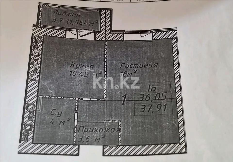 Продажа 1-комнатной квартиры, 38 м² - Продажа  однокомнатных квартир в новостройках Астаны фото 1 из 1