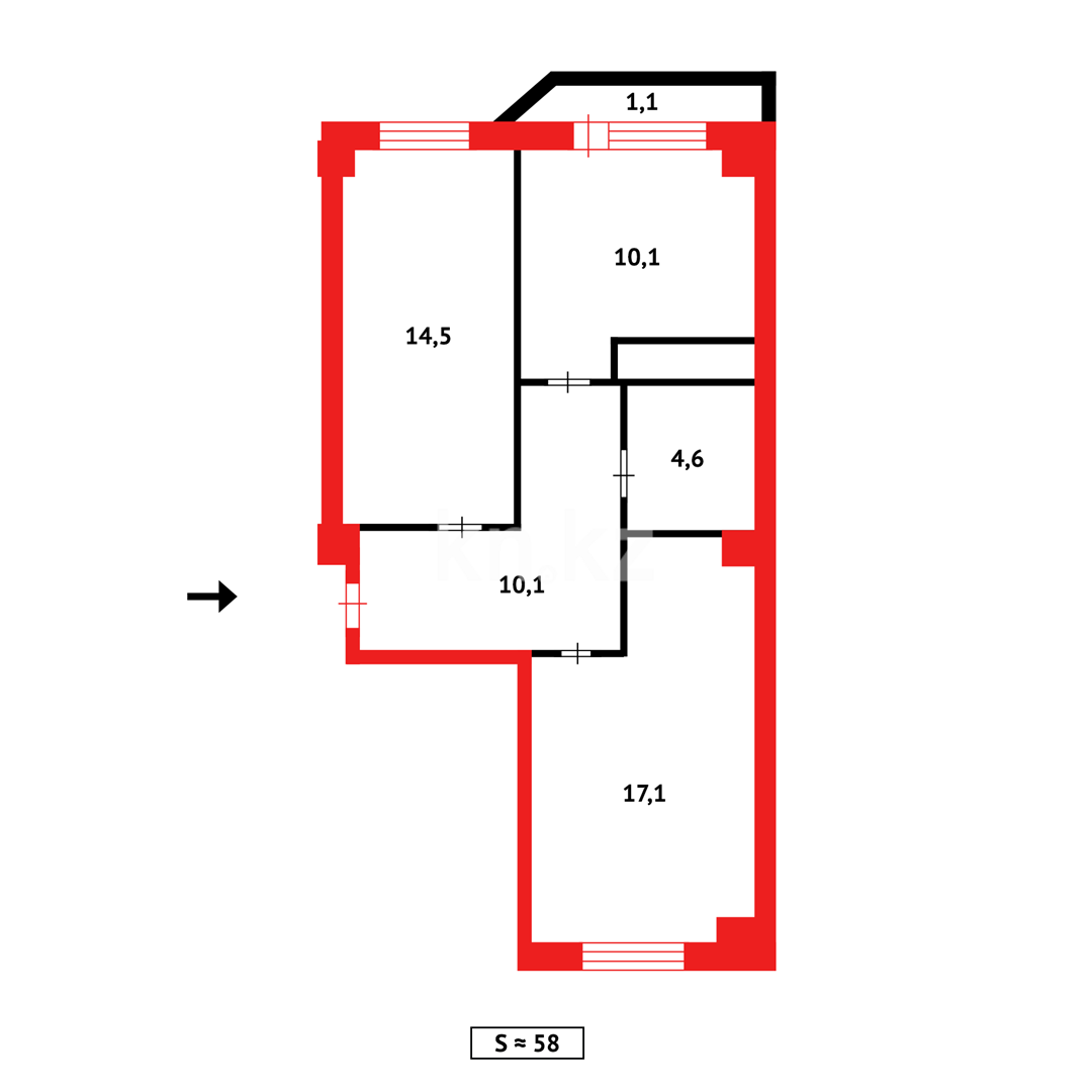 Продажа 2-комнатной квартиры, 57 м², ул. Нурмагамбетова - Продажа квартир в новостройках Астаны фото 19 из 19