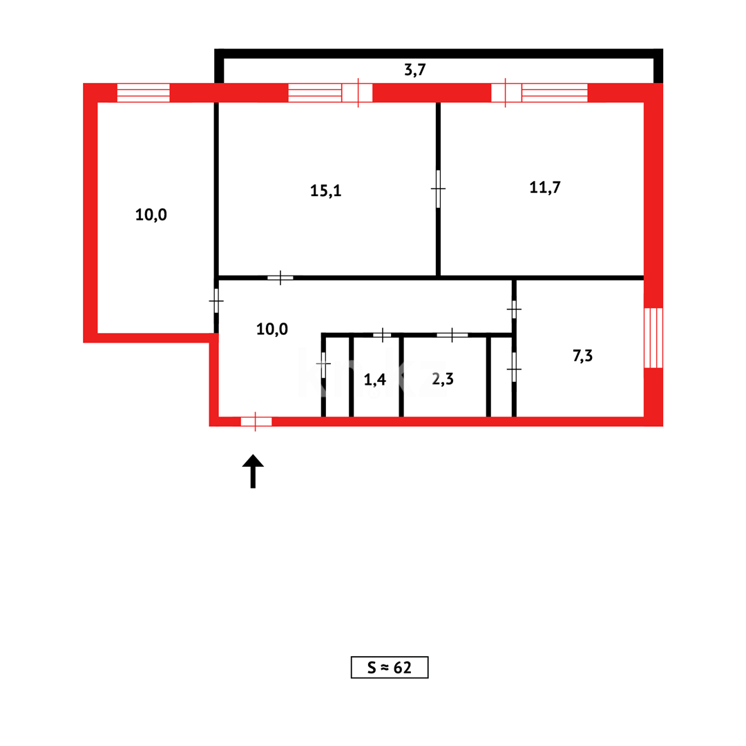 Продажа 3-комнатной квартиры, 61 м², пр. Республики - Продажа квартир в Темиртау фото 11 из 11