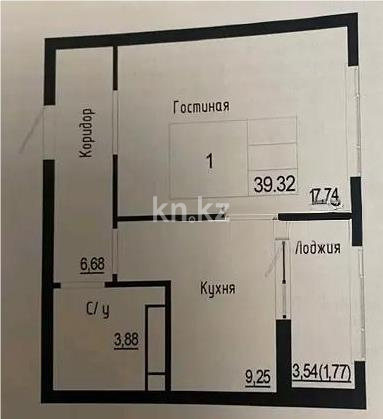 Продажа 1-комнатной квартиры, 39.32 м², пр. Тауелсыздык, дом  33/1 - Продажа квартир в Казахстане фото 1 из 1
