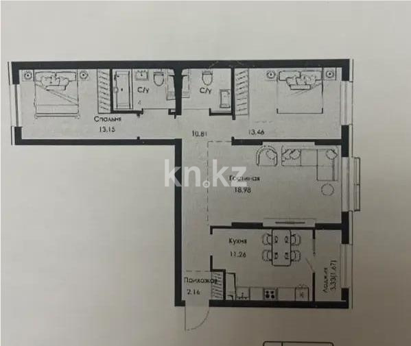 Продажа 3-комнатной квартиры, 79.02 м² - Недвижимость в Алматы - страница 13 фото 1 из 1