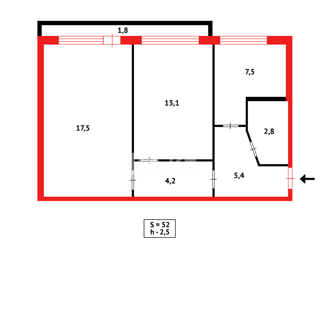 Продажа 2-комнатной квартиры, 50 м², мкр-н 11а в Караганде - фото 14