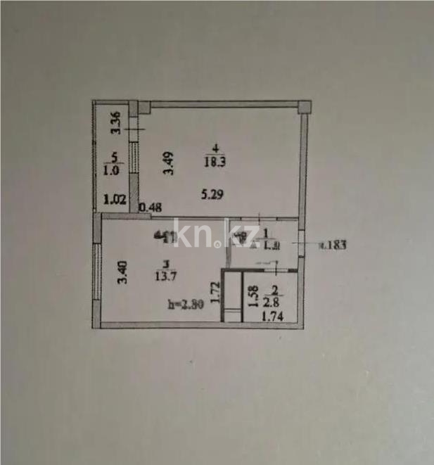 Продажа 1-комнатной квартиры, 41 м² в Астане