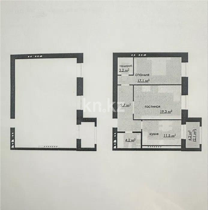 Продажа 2-комнатной квартиры, 70 м², мкр-н Степной-2, дом  участок 2/6 - Продажа квартир в Караганде без посредников фото 1 из 1