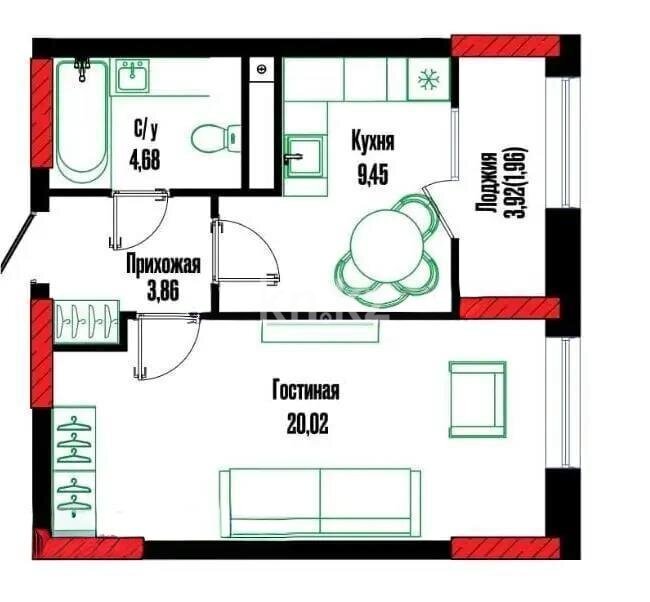 Продажа 1-комнатной квартиры, 40 м² в Астане - фото 4