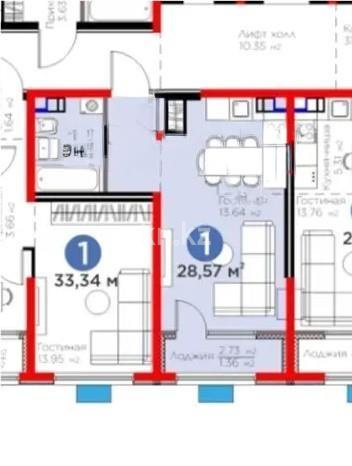 Продажа 1-комнатной квартиры, 28.57 м² - Продажа  однокомнатных квартир в новостройках Алматы - страница 13 фото 1 из 1