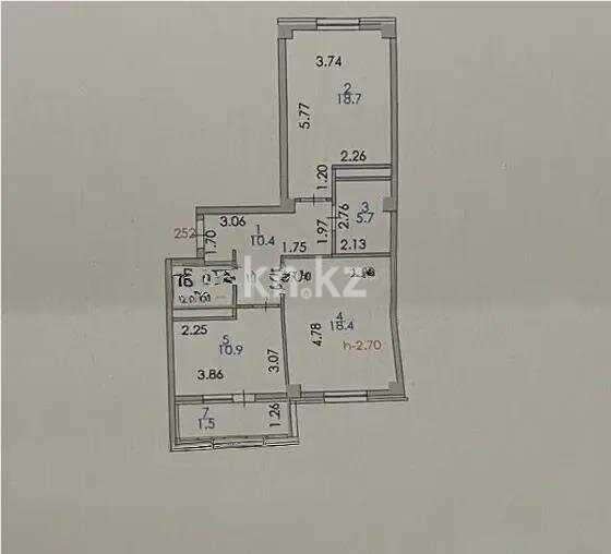 Продажа 2-комнатной квартиры, 69 м² в Астане - фото 6