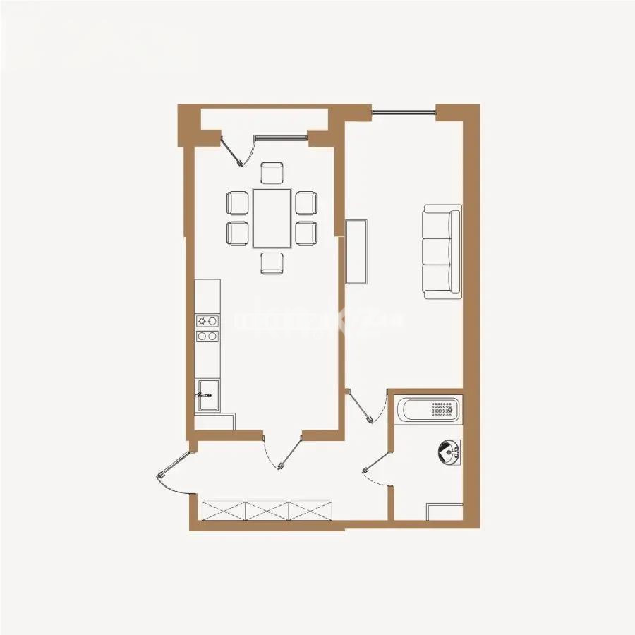 Продажа 1-комнатной квартиры, 54.72 м², ул. Байге, дом  12а/1 - Продажа квартир в Алматы фото 1 из 1