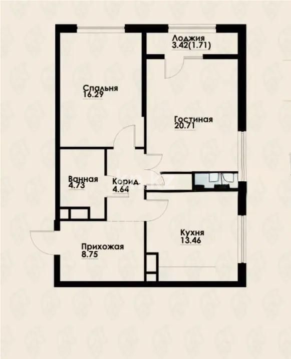 Продажа 2-комнатной квартиры, 70.29 м² - Продажа двухкомнатных квартир от собственников в Алматы - страница 2 фото 1 из 1