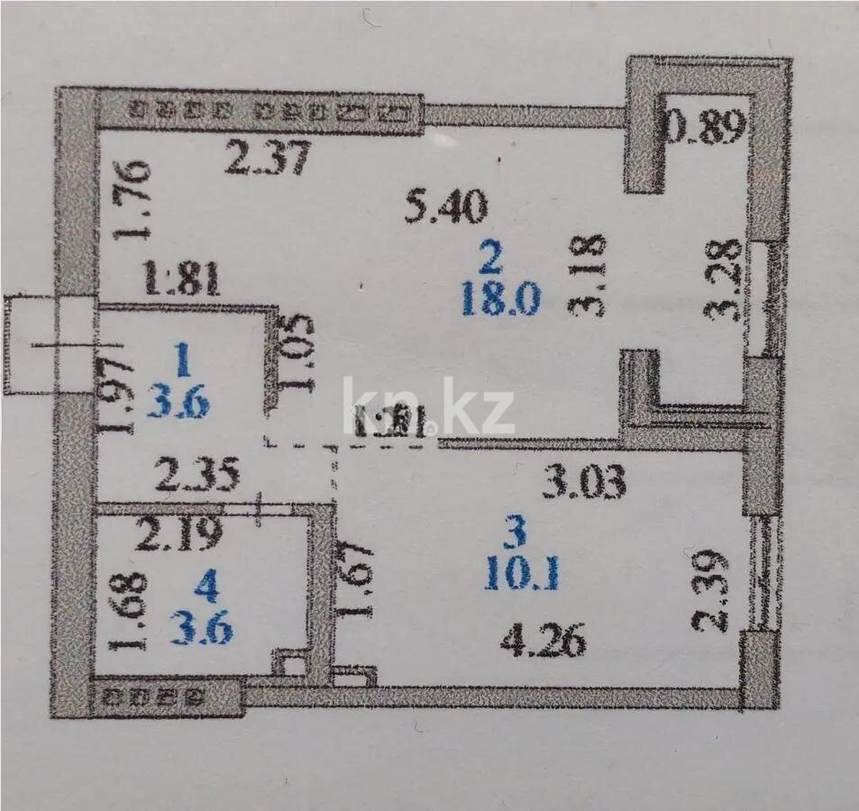 Продажа 1-комнатной квартиры, 35.3 м² в Астане