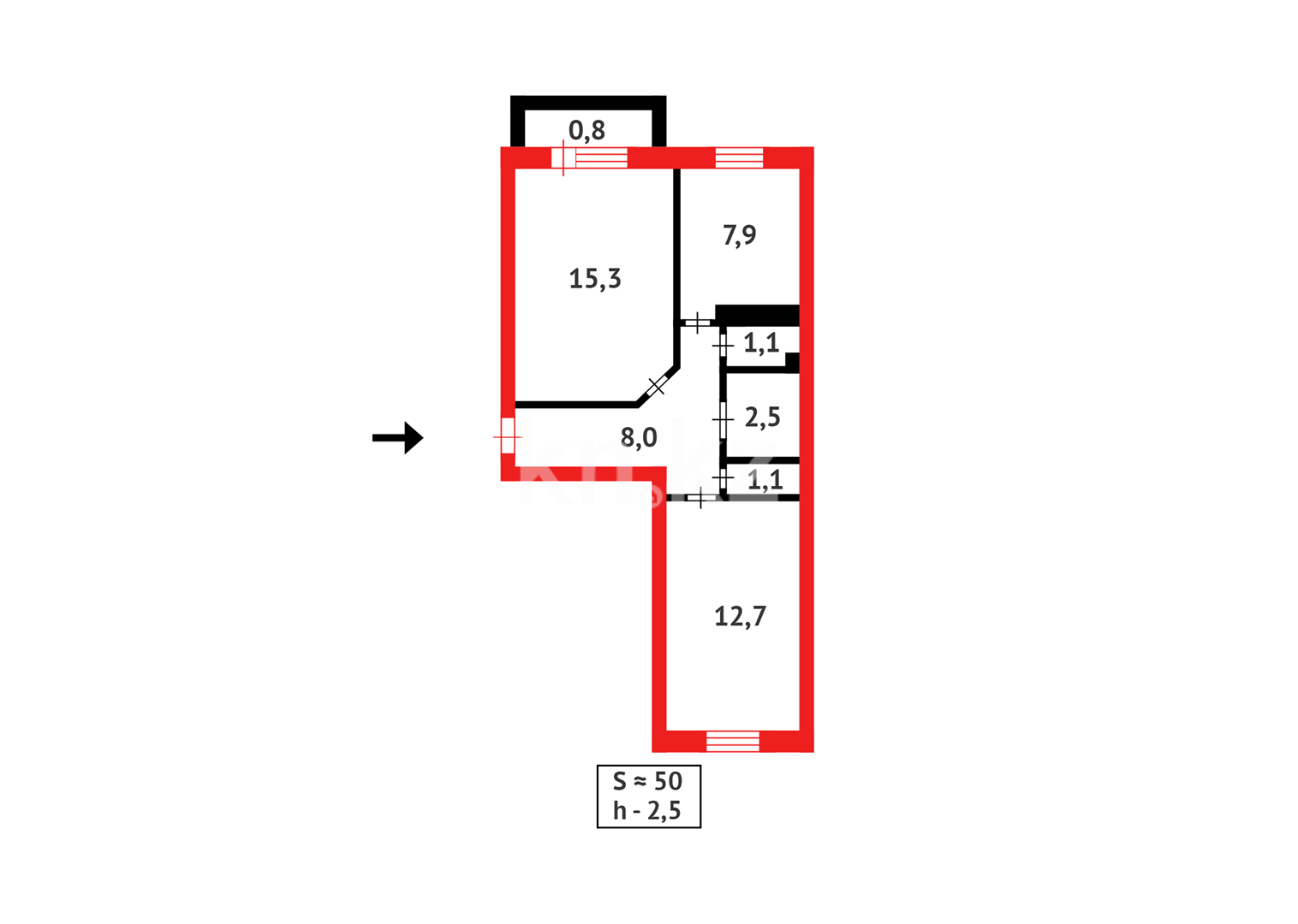 Продажа 2-комнатной квартиры, 50 м² - Продажа квартир в р-не Алматы Астаны - страница 25 фото 18 из 18