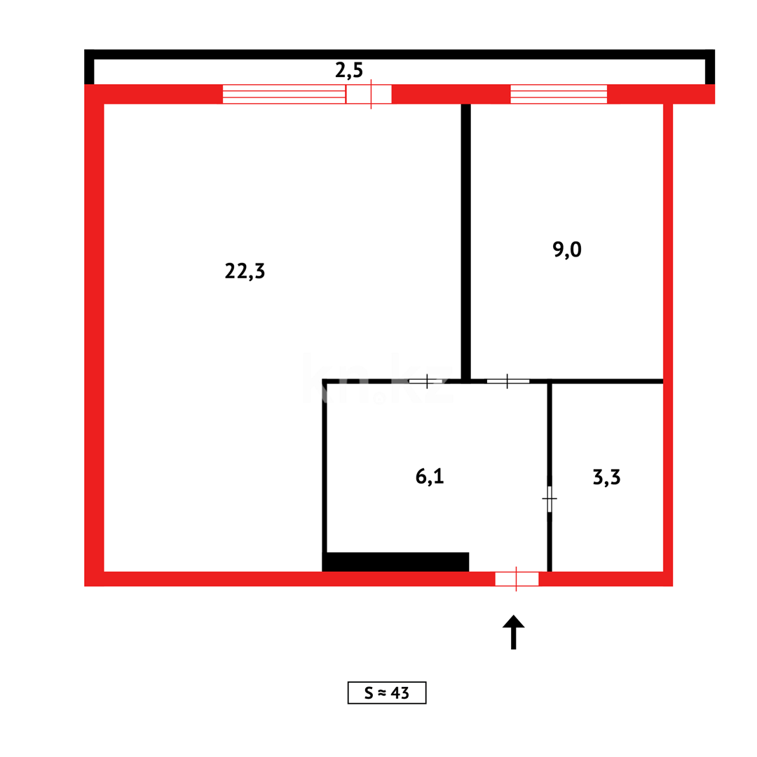 Продажа 1-комнатной квартиры, 40 м², пр. Металлургов, дом  4 - Продажа  однокомнатных квартир в Темиртау без посредников фото 4 из 4