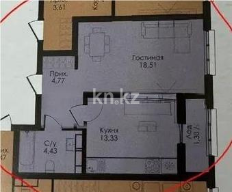 Продажа 1-комнатной квартиры, 42.34 м², ул. Сыганак, дом  22/1 - Продажа  однокомнатных квартир в Астане без посредников фото 1 из 1