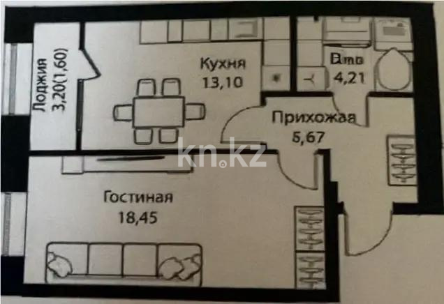 Продажа 1-комнатной квартиры, 43 м², ул. Жошы хана, дом  12/3 в Астане