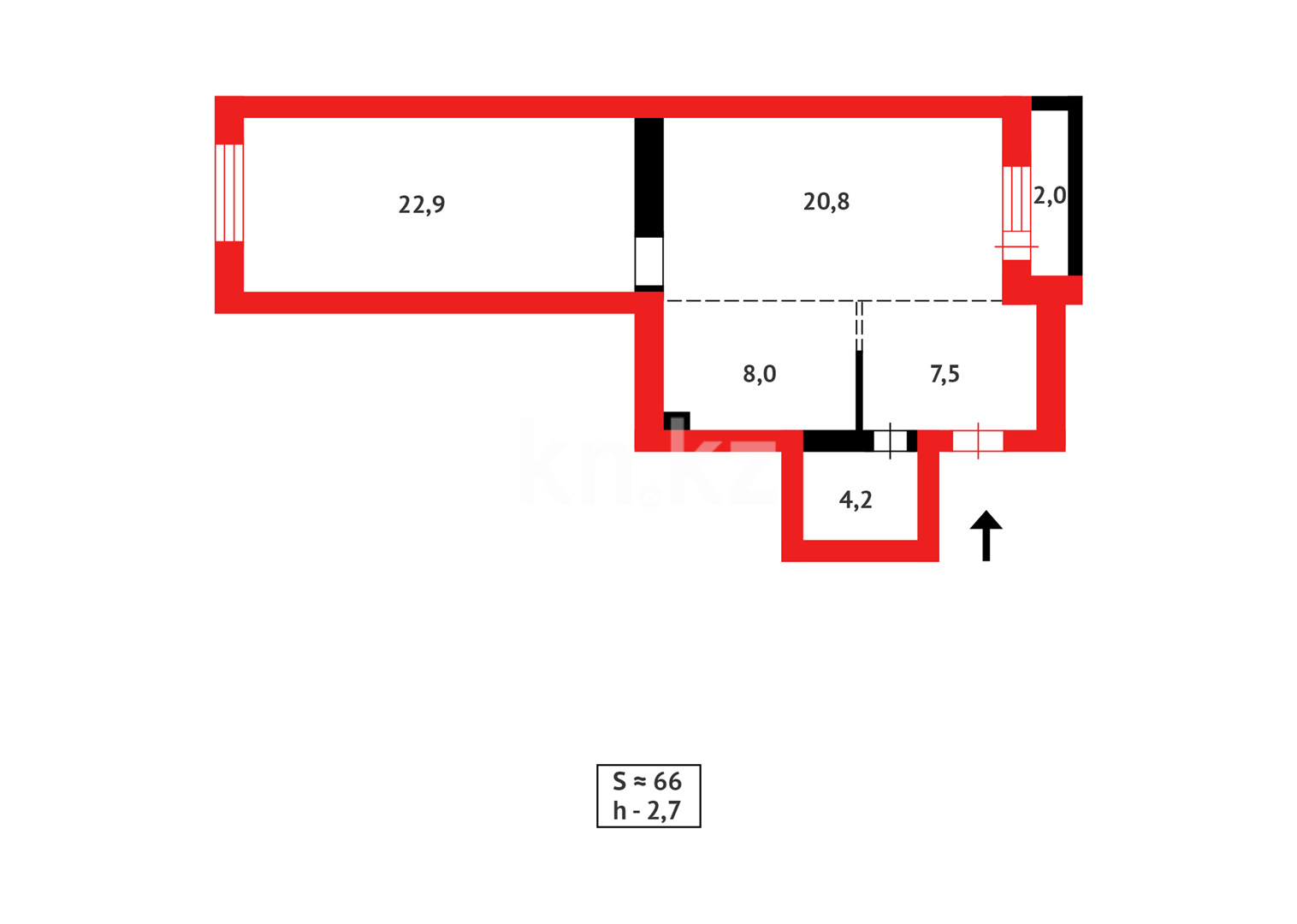 Продажа 2-комнатной квартиры, 66 м² в Астане - фото 10