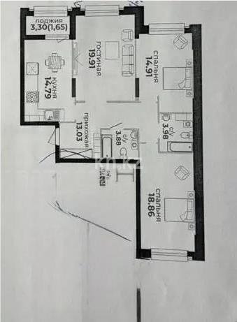 Продажа 3-комнатной квартиры, 91 м², ул. Байтурсынова, дом  32 в Астане