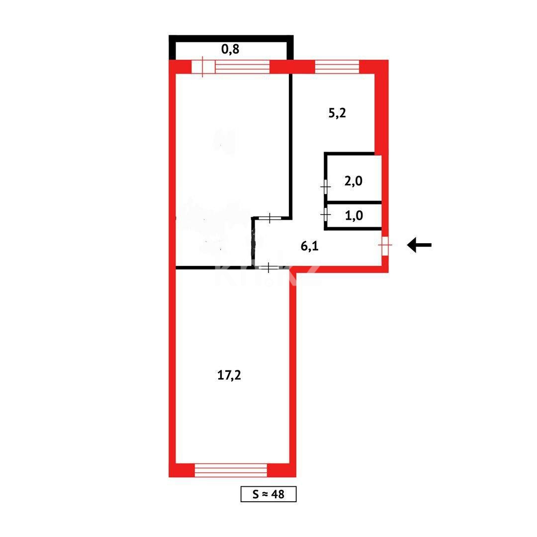 Продажа 2-комнатной квартиры, 48 м², мкр-н 7 в Темиртау - фото 15