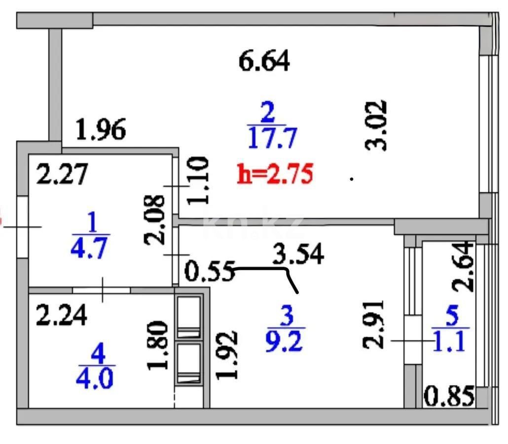 Продажа 1-комнатной квартиры, 37 м², ул. Толе би, дом  28/1 - Продажа квартир в Астане фото 1 из 1