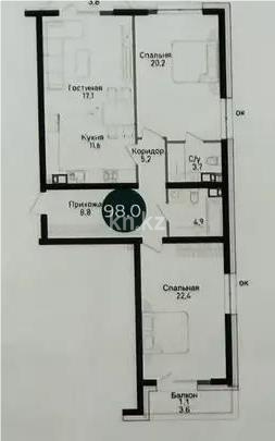 Продажа 3-комнатной квартиры, 98 м² в Алматы