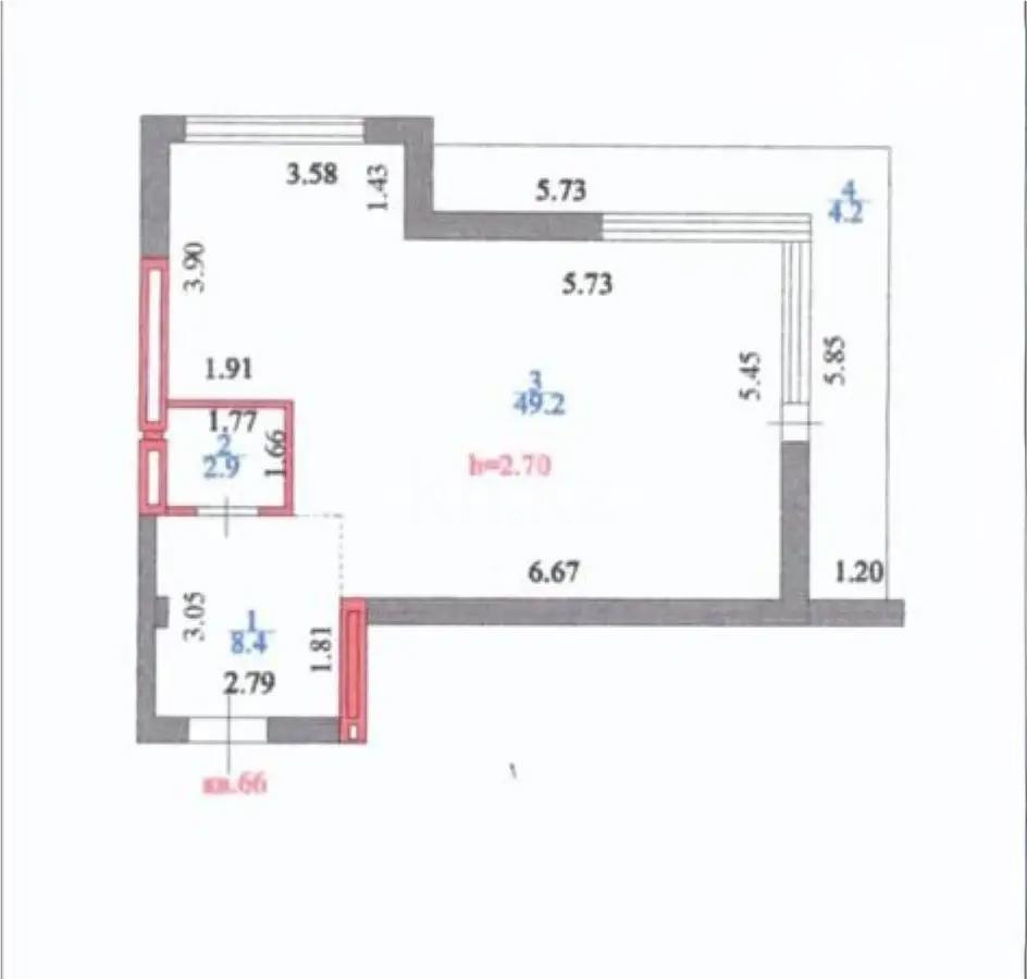 Продажа 1-комнатной квартиры, 61 м², ул. Айтеке би, дом  9 в Астане - фото 3