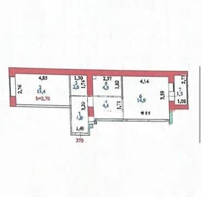 Продажа 1-комнатной квартиры, 46.1 м² в Астане