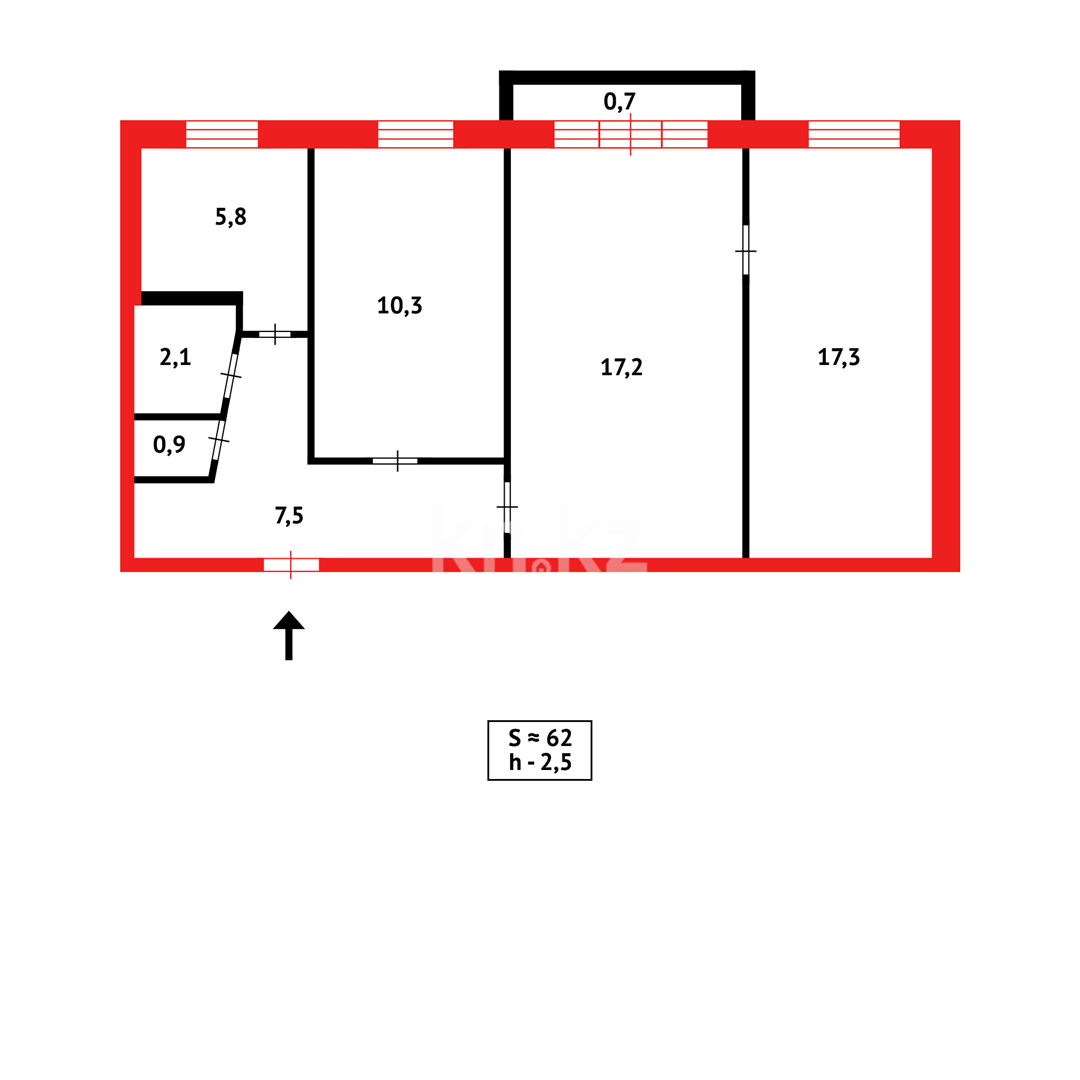 Продажа 3-комнатной квартиры, 62 м² - Продажа трехкомнатных квартир в Караганде - страница 14 фото 9 из 9
