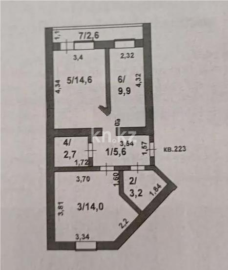 Продажа 2-комнатной квартиры, 54 м² в Астане - фото 4