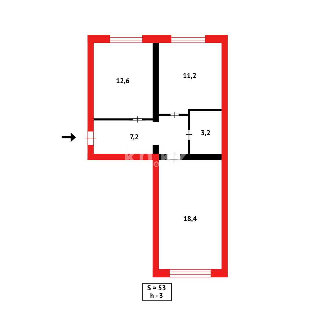 Продажа 2-комнатной квартиры, 54 м², пр. Бухар-жырау в Караганде - фото 10