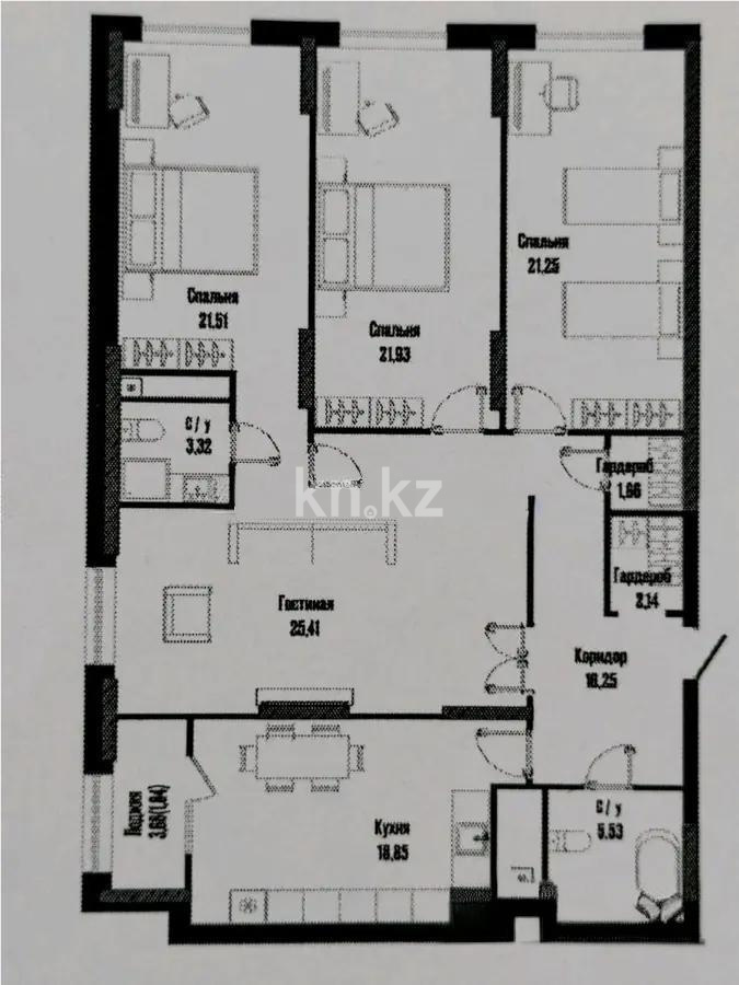 Продажа 4-комнатной квартиры, 140 м² - Продажа четырехкомнатных квартир в кирпичном доме в Казахстане фото 2 из 2