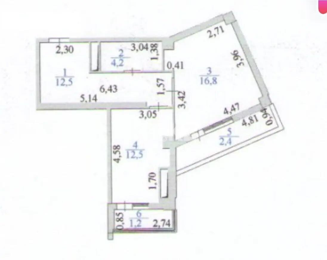 Продажа 1-комнатной квартиры, 49.6 м² в Астане