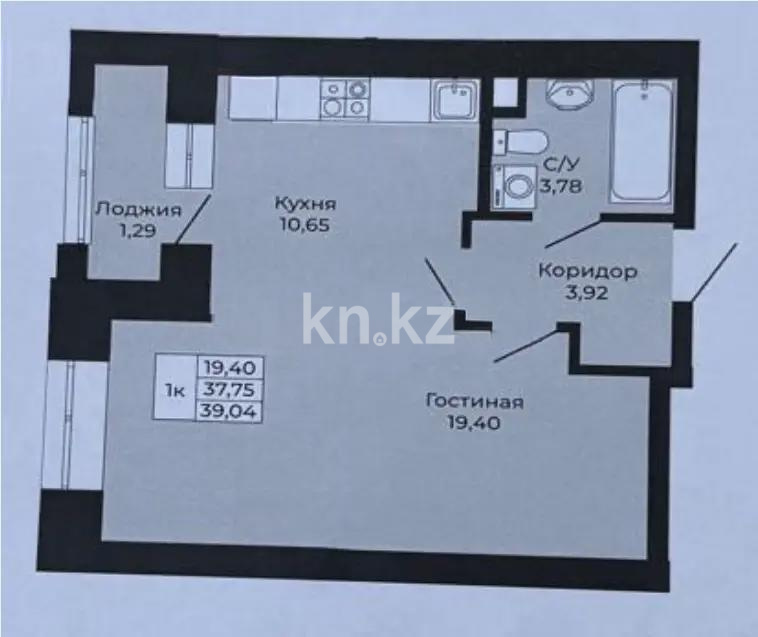 Продажа 1-комнатной квартиры, 40 м², ул. Калдаякова, дом  26 стр - Продажа  однокомнатных квартир в новостройках Астаны без посредников с фото фото 1 из 1