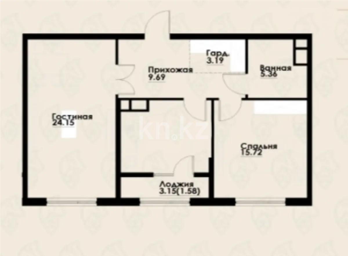 Продажа 2-комнатной квартиры, 70.4 м² в Алматы